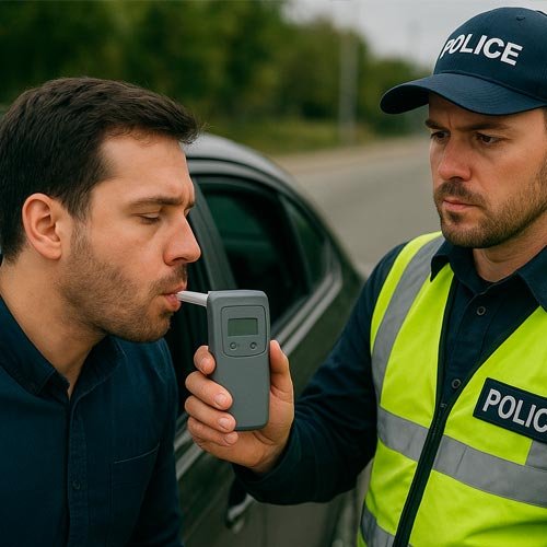 Carabineros realizando control de alcoholemia en San Bernardo para seguridad vial
